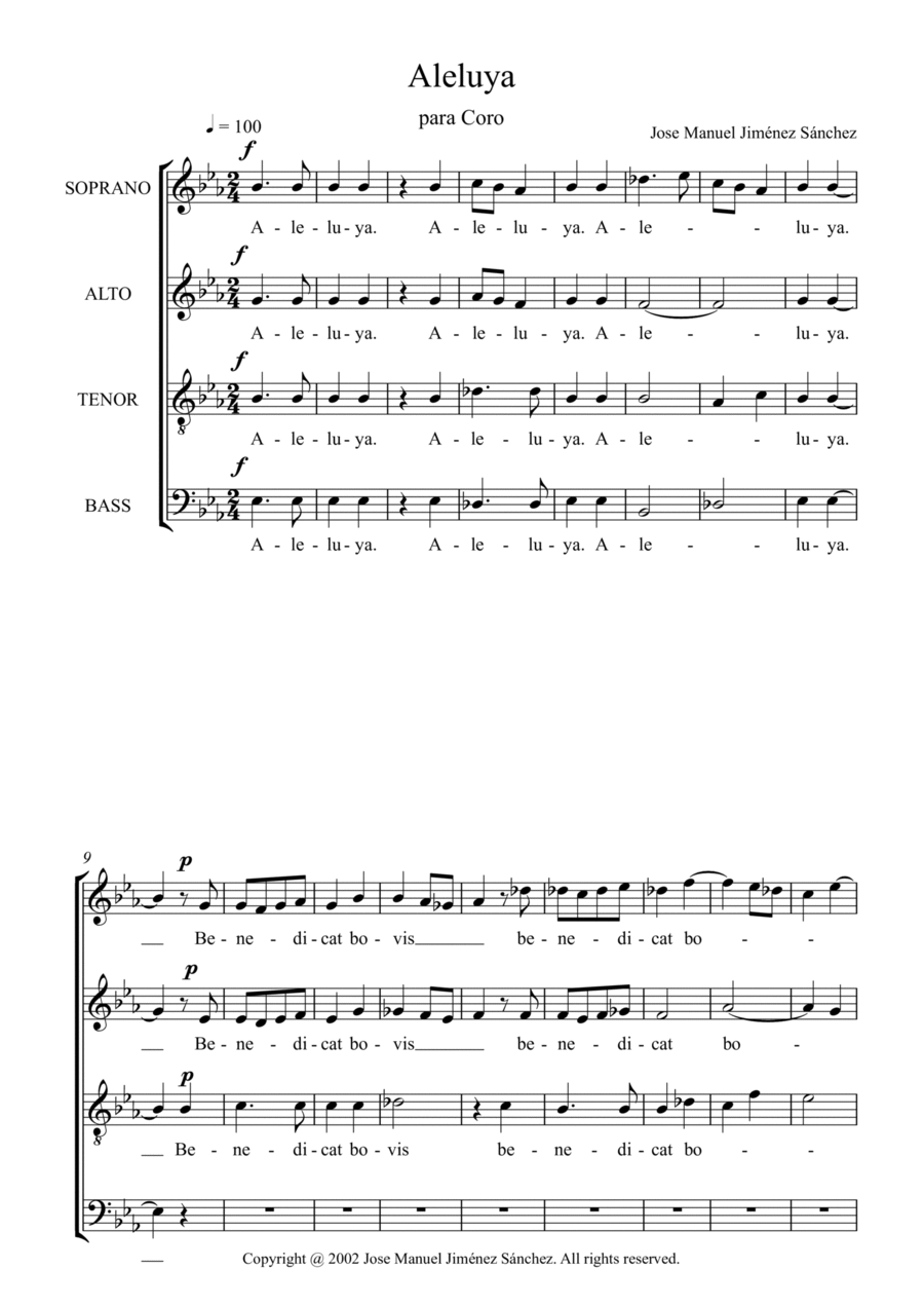 Aleluya, para coro Aleluya, para coro 4-Part scores gallery preview page 1