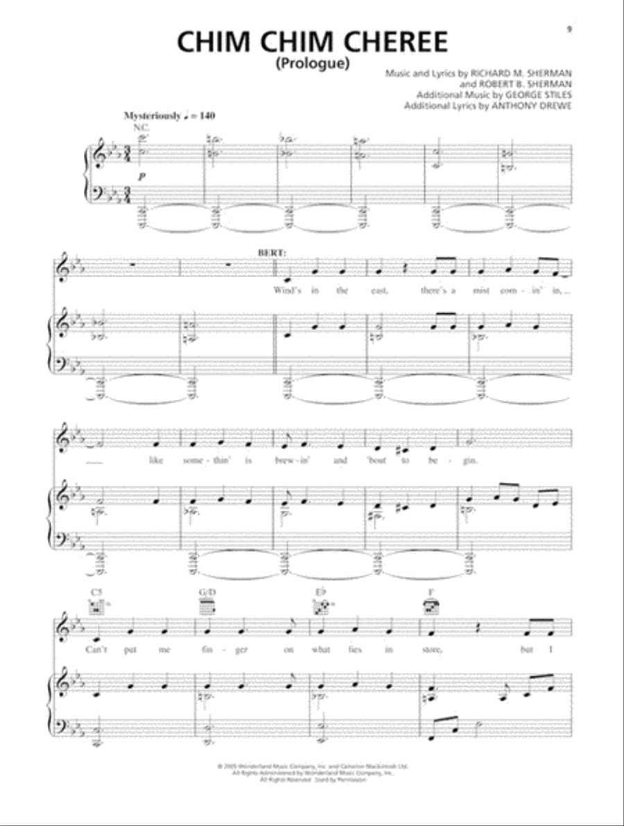 Mary Poppins Piano, Vocal scores gallery preview page 3