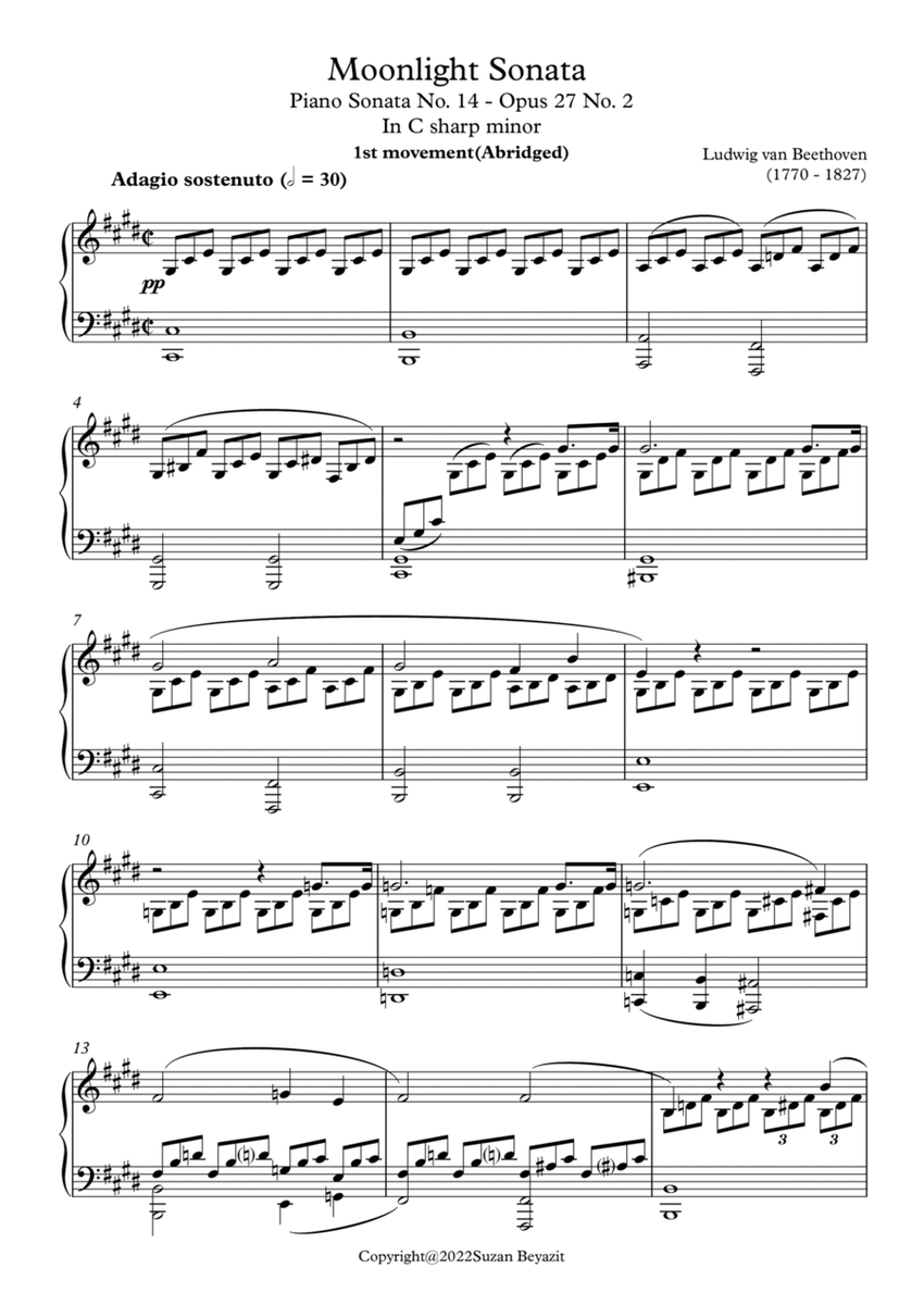 Moonlight Sonata in C sharp minor image number null