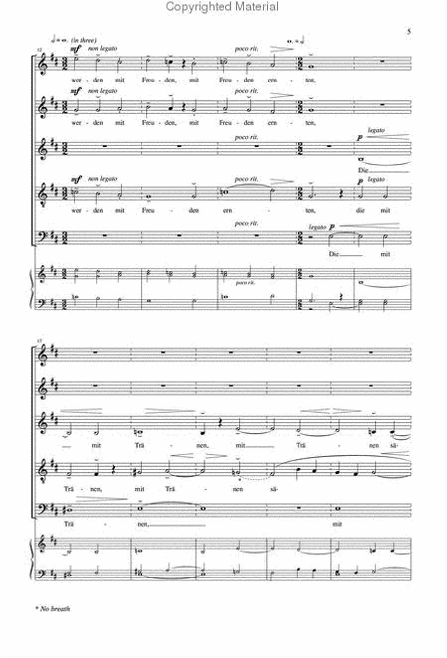 Geistliche Chormusik: Die mit Tränen säen SSATB scores gallery preview page 4