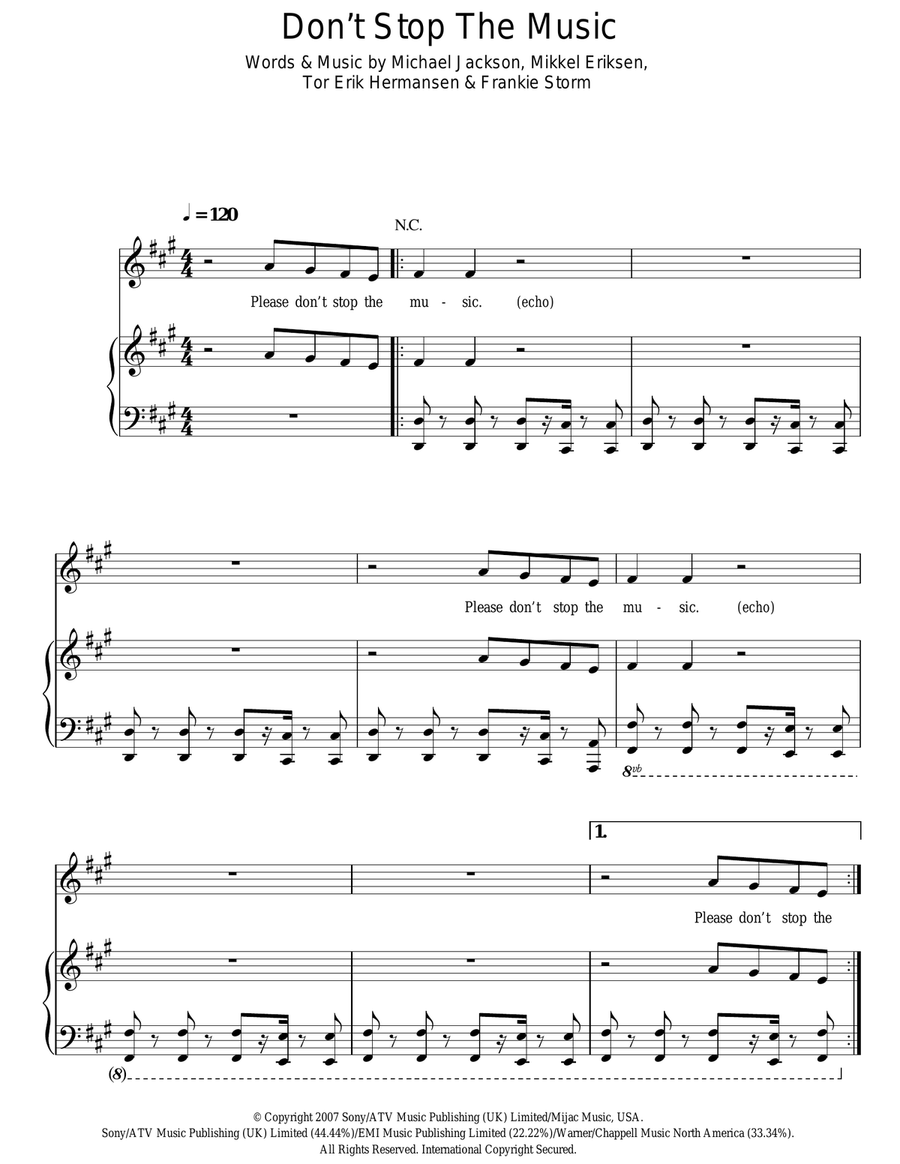 Don't Stop The Music Acoustic Guitar scores gallery preview page 1