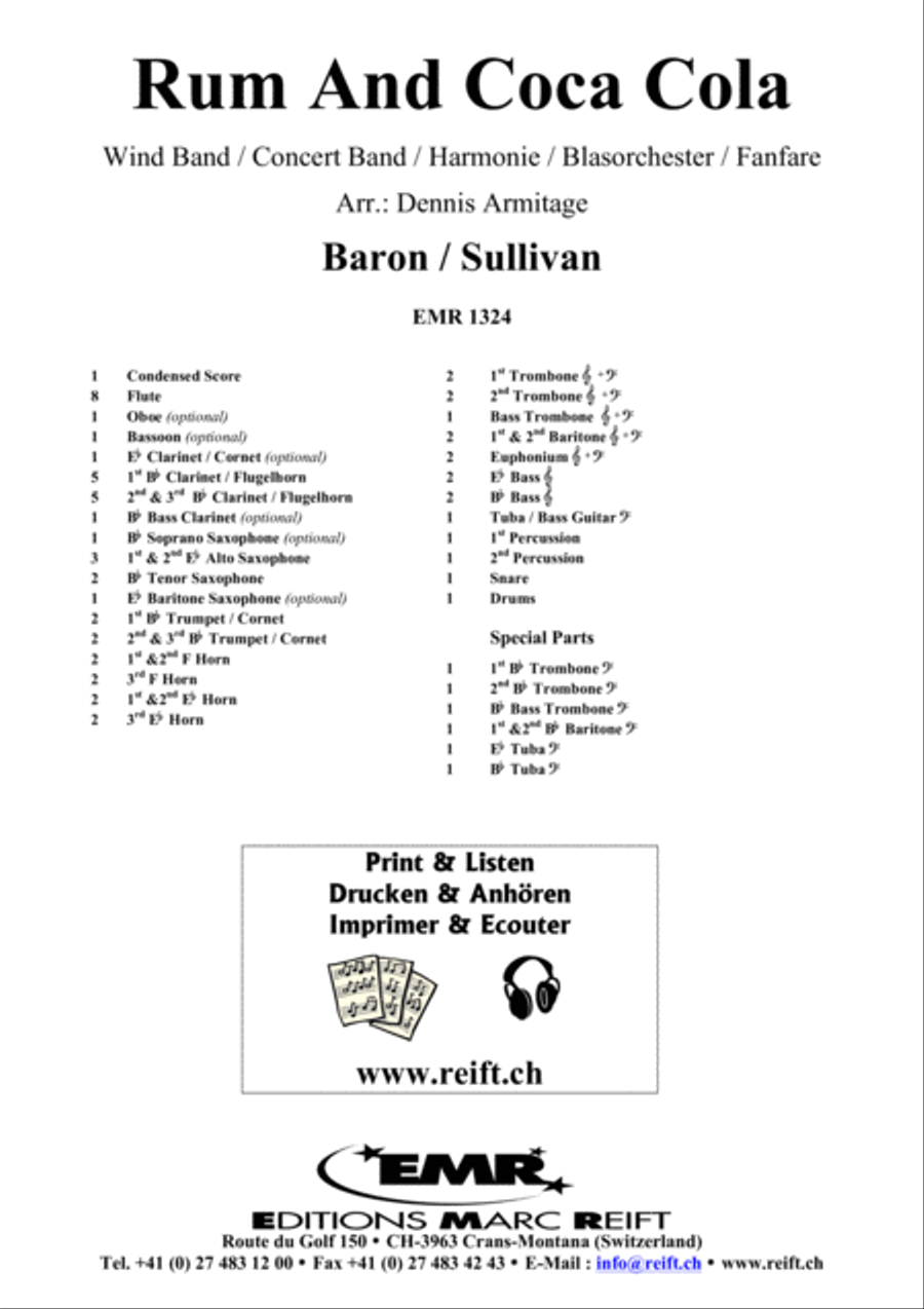 Rum and Coca Cola Concert Band scores gallery preview page 2