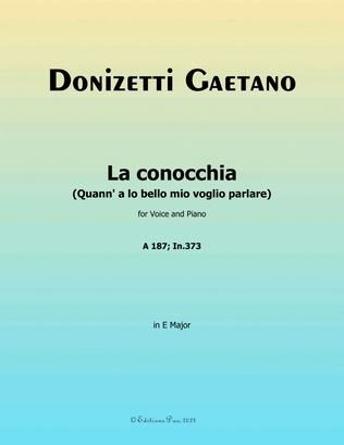 Book cover for La conocchia, by Donizetti, in E Major
