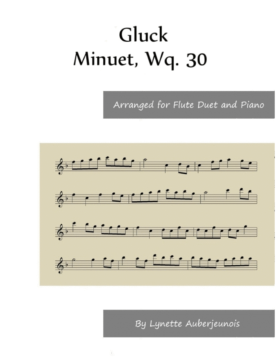 Minuet, Wq. 30 - Flute Duet and Piano image number null