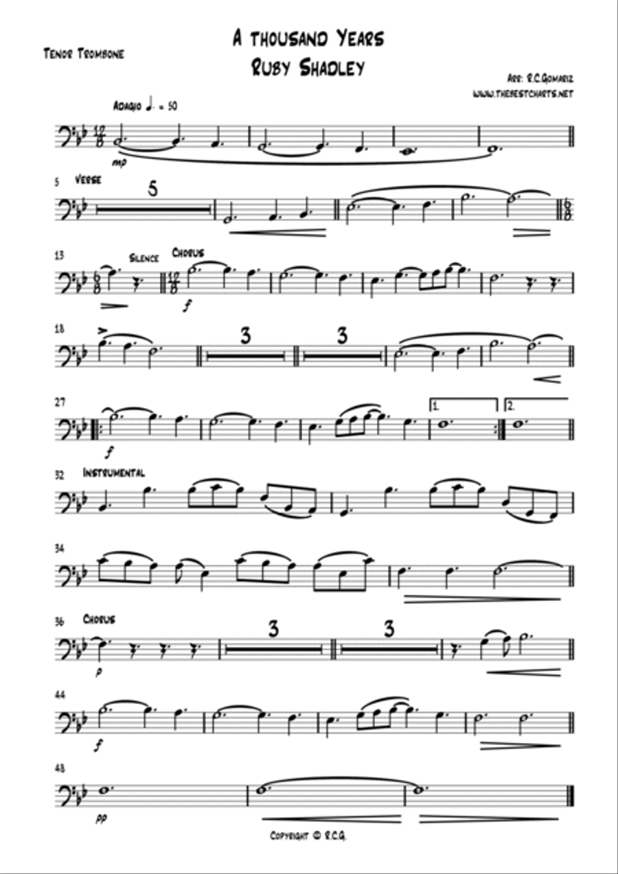 A Thousand Years Concert Band scores gallery preview page 3