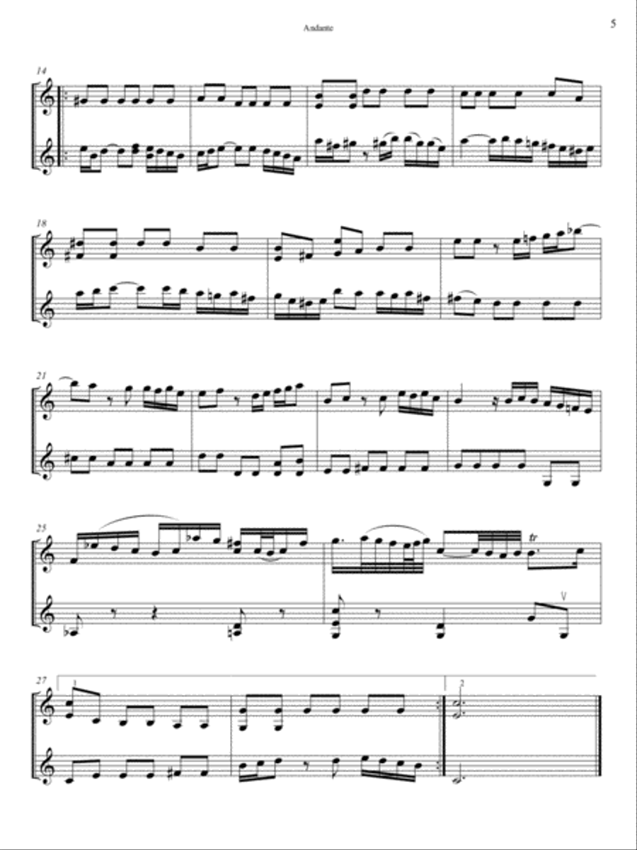 Bachfor2, Volume 2, Violin 1 String Duet scores gallery preview page 5