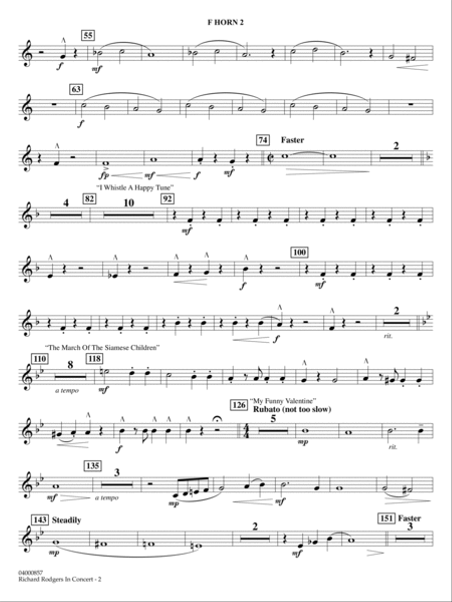 Richard Rodgers in Concert (Medley) (arr. Mac Huff, Paul Murtha) - F Horn 2 Concert Band scores gallery preview page 2