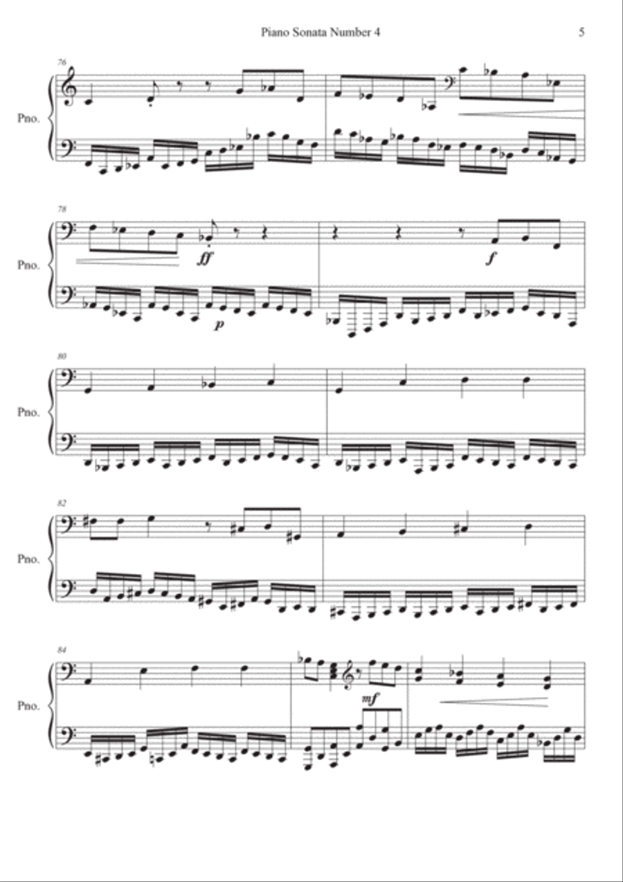 Piano Sonata Number 4, 1st movement Piano Solo scores gallery preview page 5