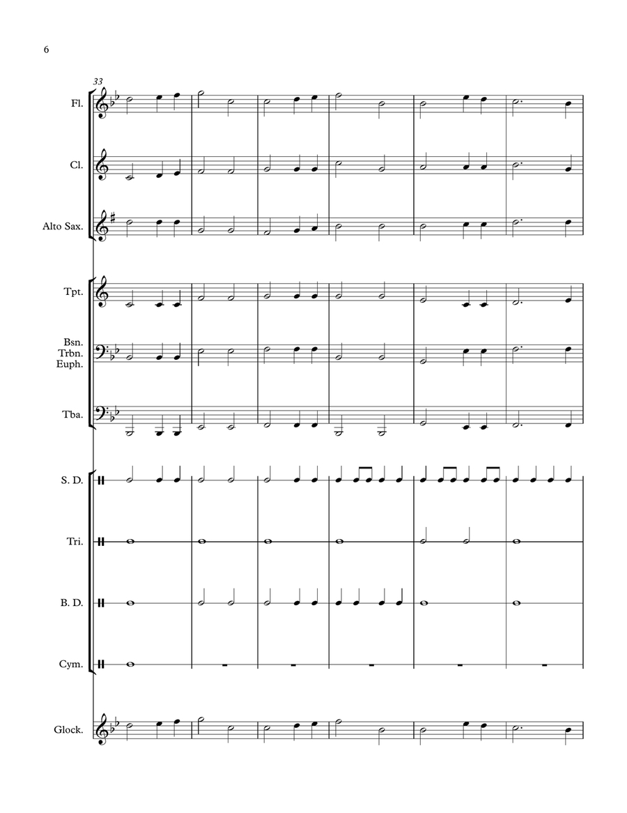Chorale (for Grade 0.5 Band) Concert Band scores gallery preview page 6
