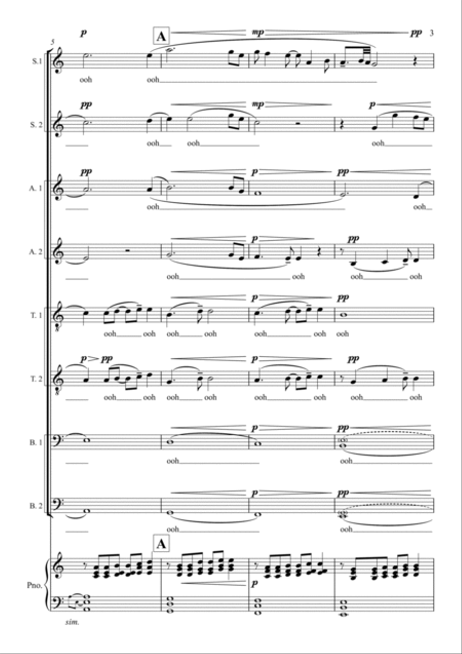 Night Lights (Choir and piano version) Choir scores gallery preview page 3