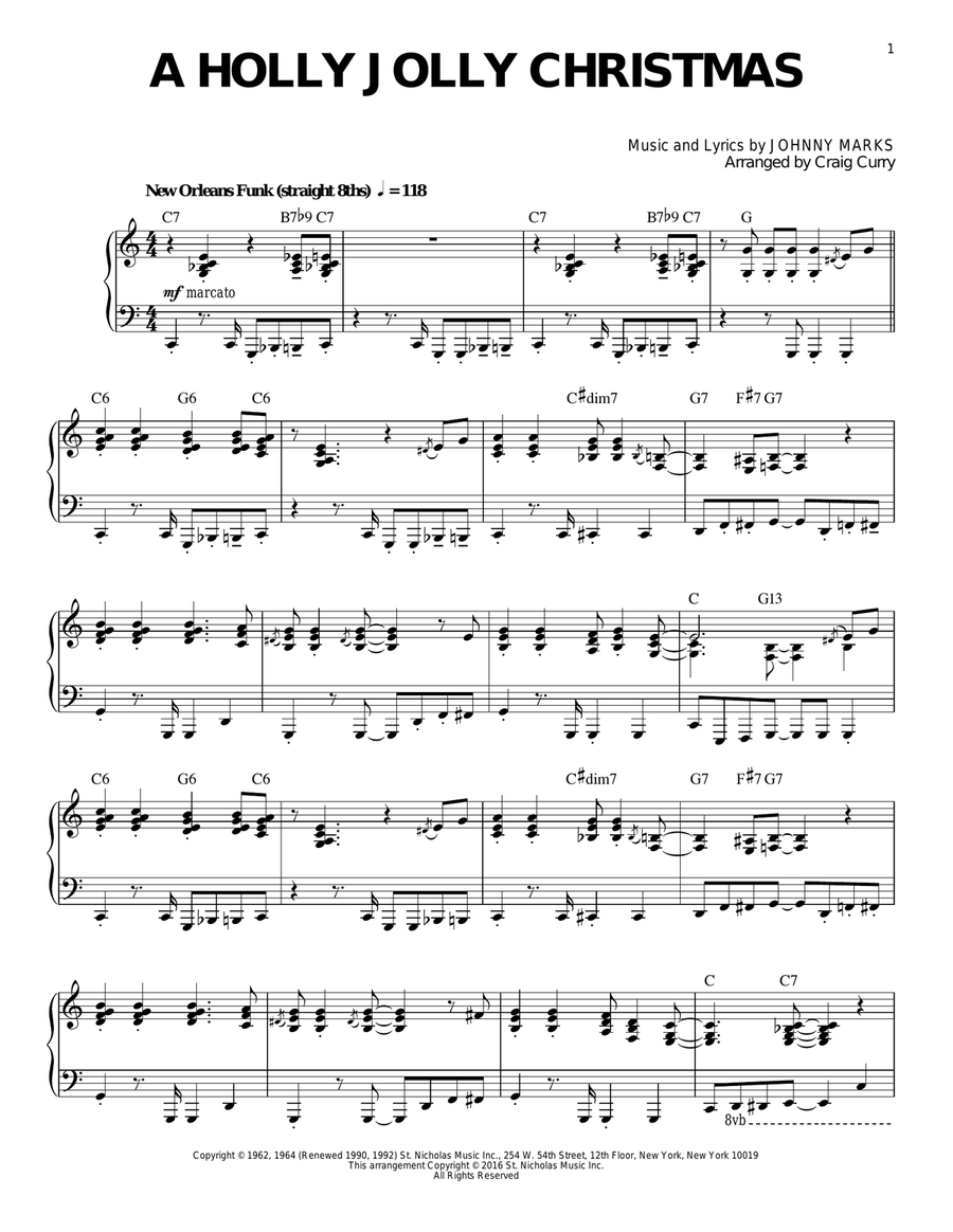 A Holly Jolly Christmas Piano Solo scores gallery preview page 1