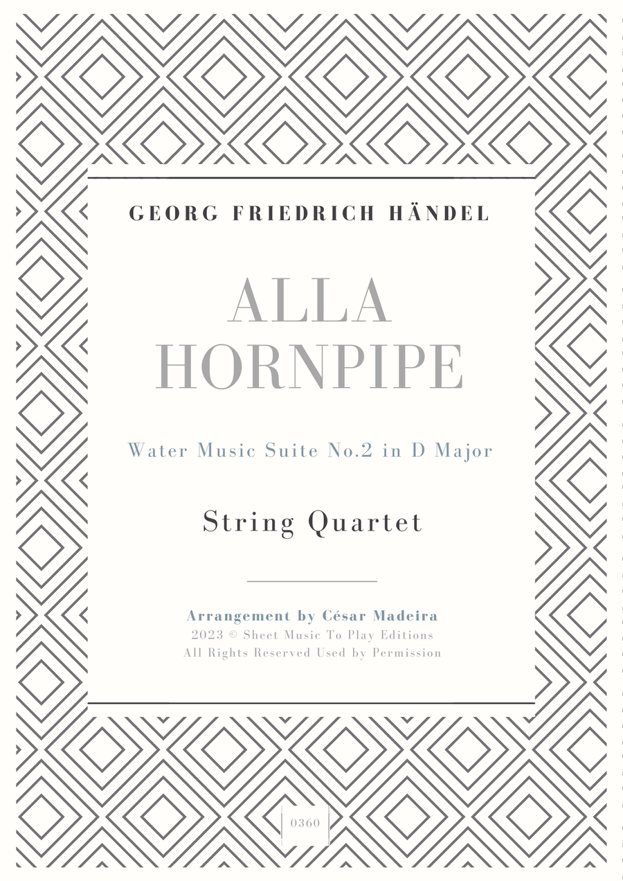 Alla Hornpipe by Handel - String Quartet (Full Score and Parts) String Quartet scores gallery preview page 1
