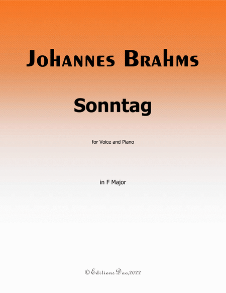 Sonntag, by Brahms, in F Major