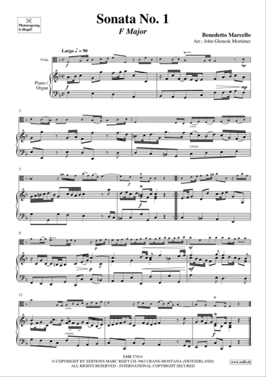 Sonata No. 1 Viola scores gallery preview page 4