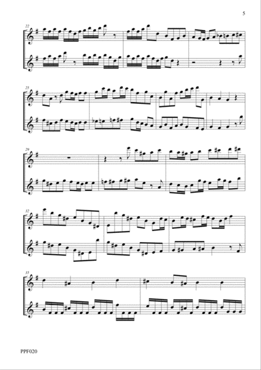 BLAVET SONATA No. 1 in E minor for 2 flutes Flute Duet scores gallery preview page 5