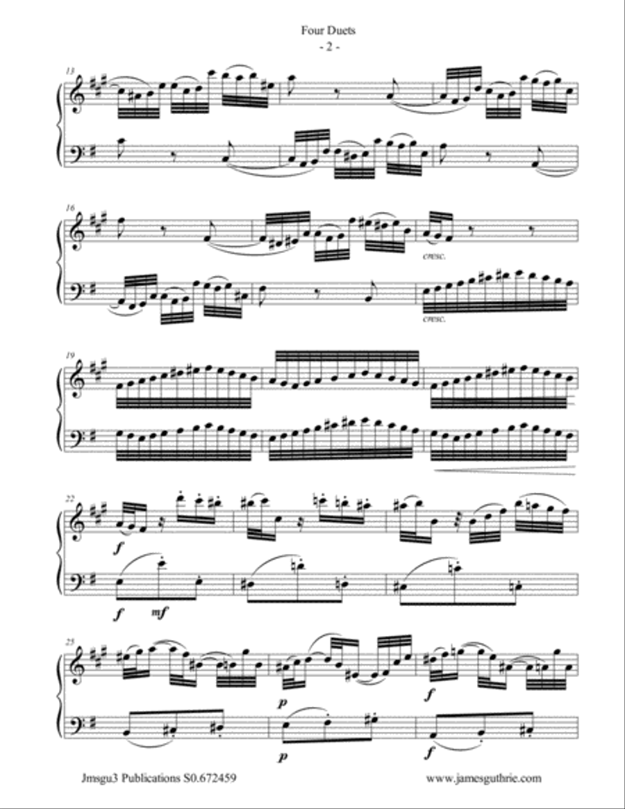 Bach: Four Duets for Soprano Sax & Cello Soprano Saxophone scores gallery preview page 2