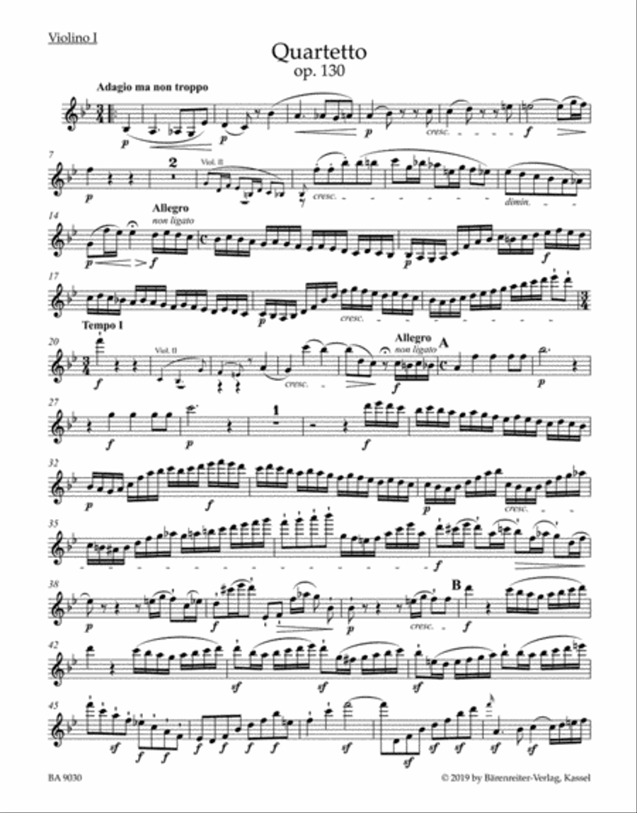 String Quartet in B-flat major, op. 130 String Quartet scores gallery preview page 2