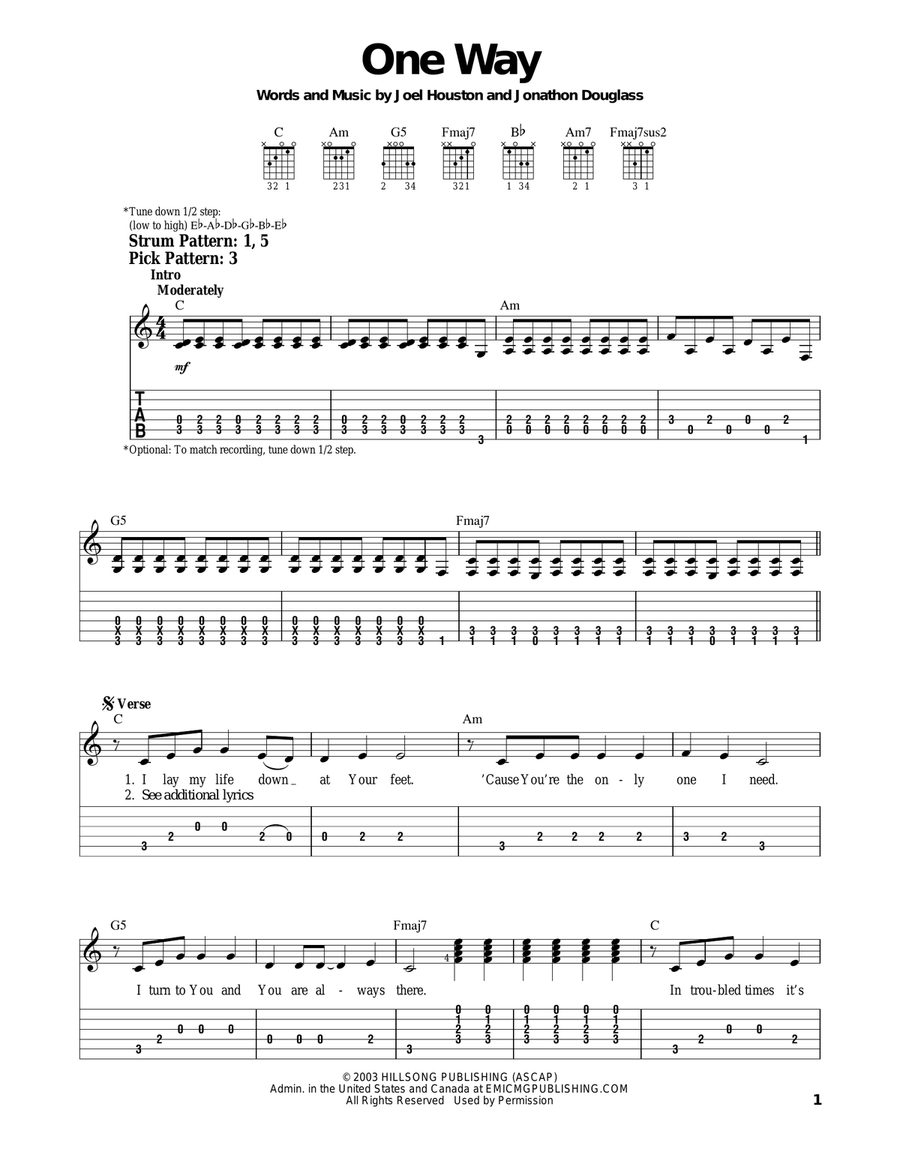 One Way Acoustic Guitar scores gallery preview page 1