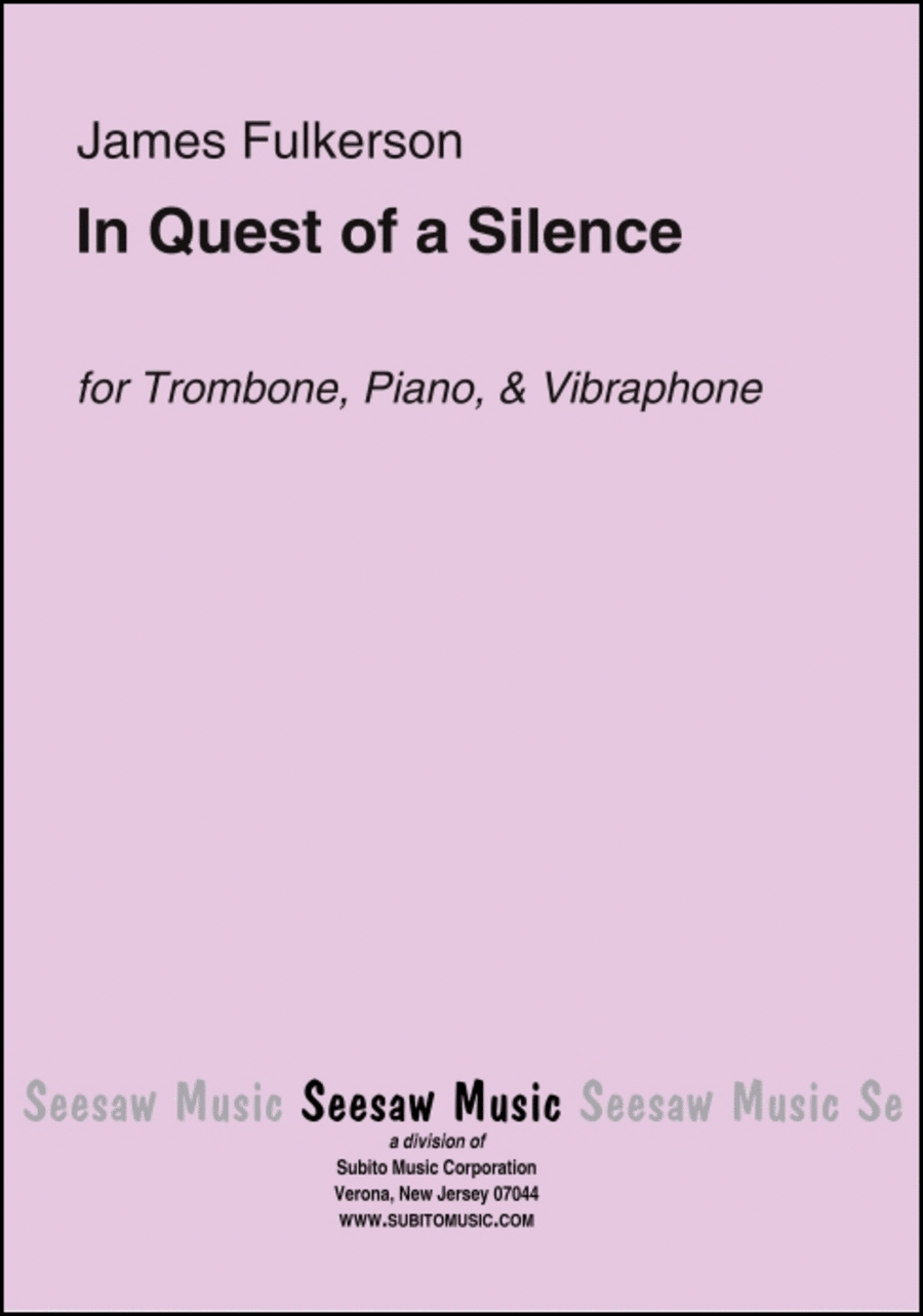 In Quest of a Silence In Quest of a Silence Piano scores gallery preview page 1