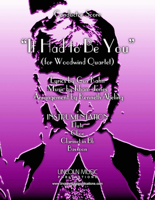 Book cover for It Had to Be You (for Woodwind Quartet)