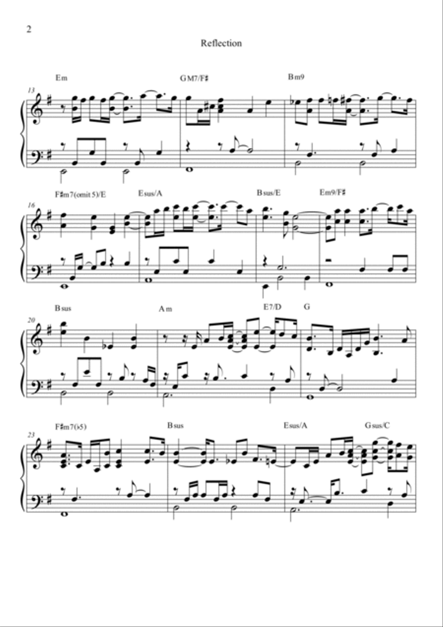 Reflection Piano Solo scores gallery preview page 3