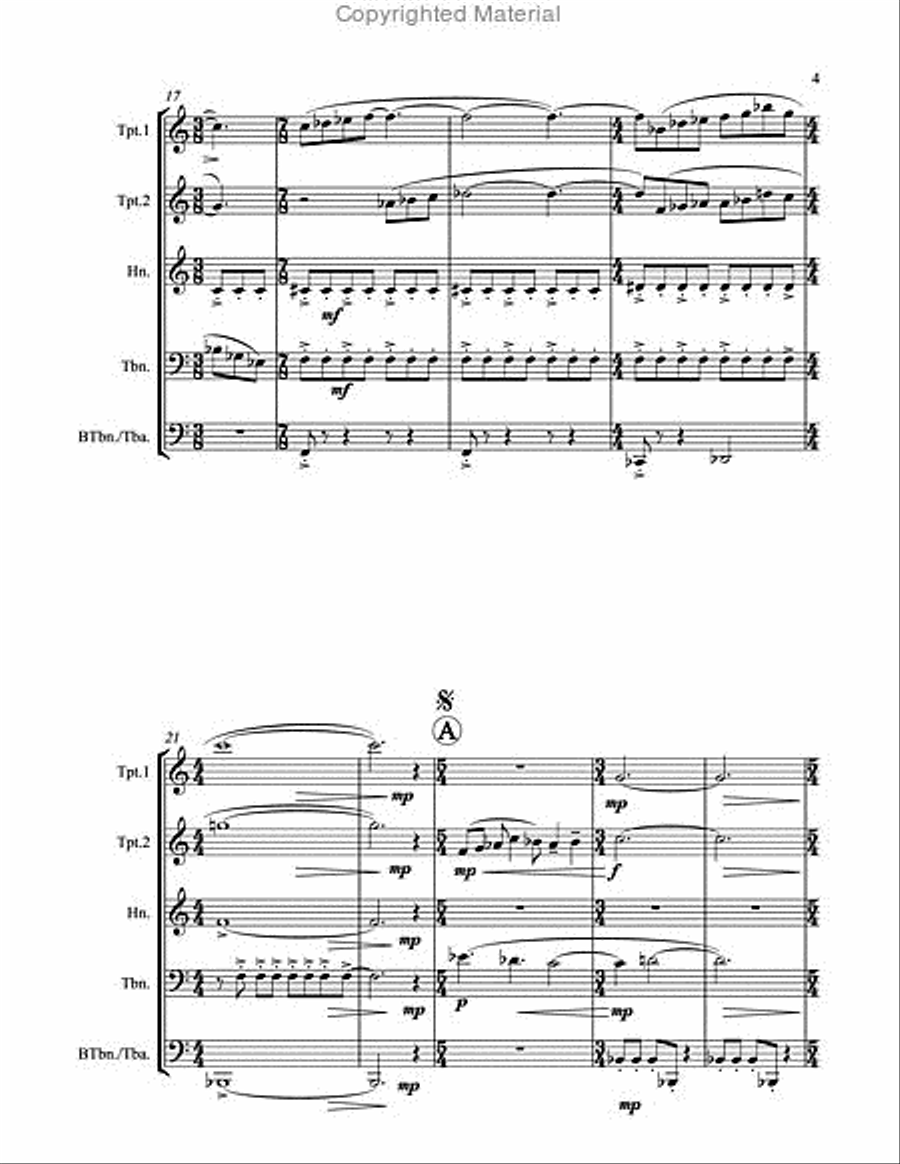 The Peace Accords Brass Quintet scores gallery preview page 4