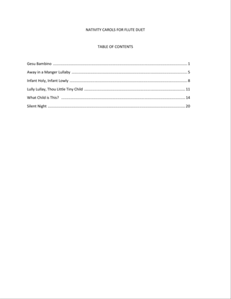 Nativity Carols for Flute Duet Flute Duet scores gallery preview page 1