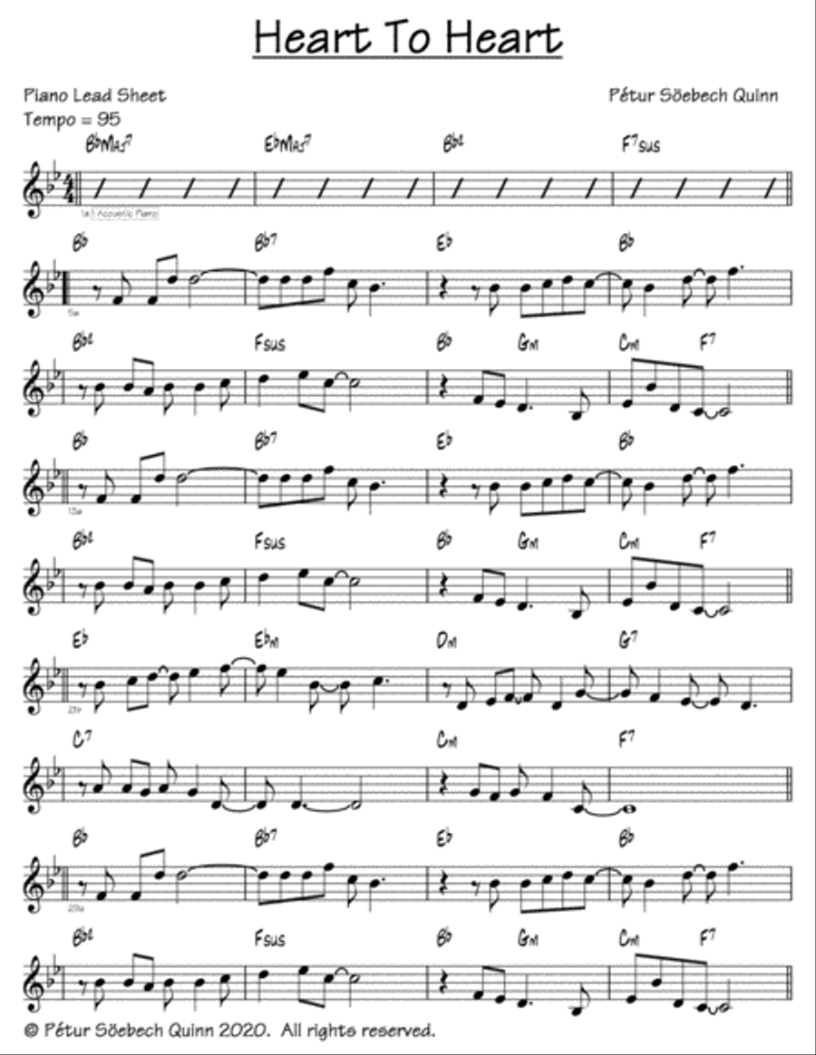Heart To Heart Heart To Heart Easy Piano scores gallery preview page 1