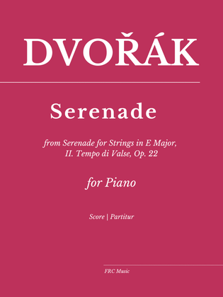 Book cover for Serenade for Strings in E Major, II. Tempo di Valse, Op. 22 (for Piano Solo)