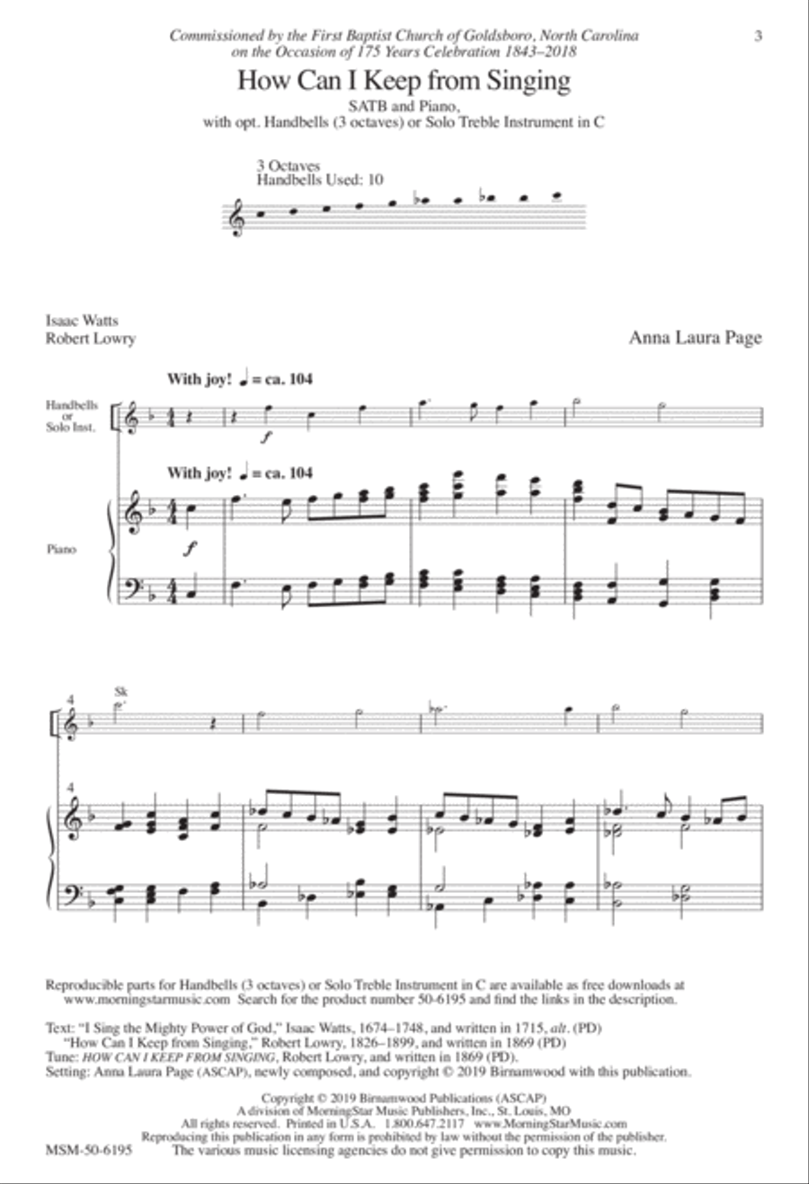 How Can I Keep from Singing 4-Part scores gallery preview page 1