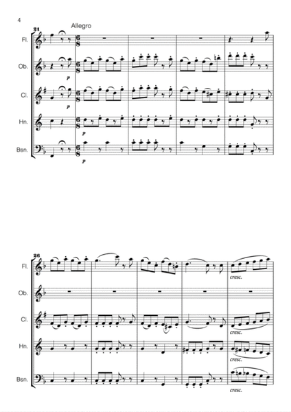 Mozart - Ein Mädchen oder Weibchen for Wind Quintet image number null