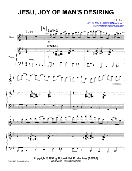 Jesu, Joy of Man's Desiring-Jazz Trio arrangement image number null