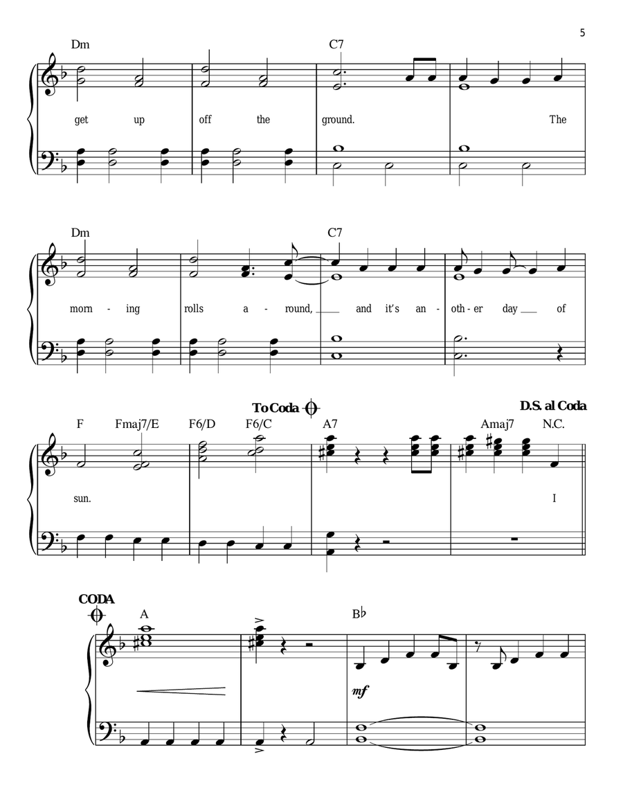 Another Day Of Sun (from La La Land) Easy Piano scores gallery preview page 5