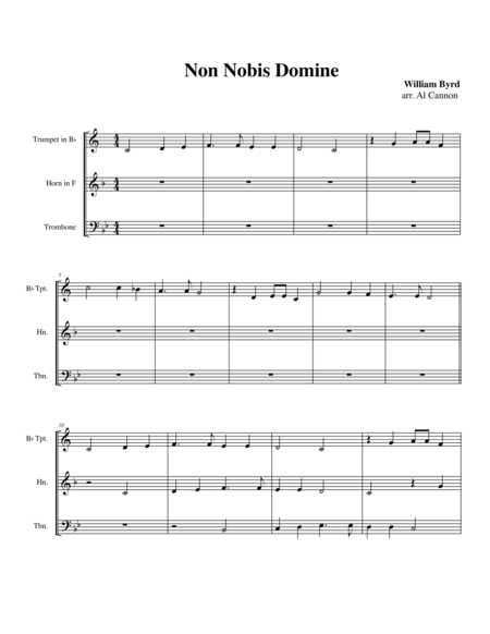 Non nobis domine (William Byrd) for Brass Trio