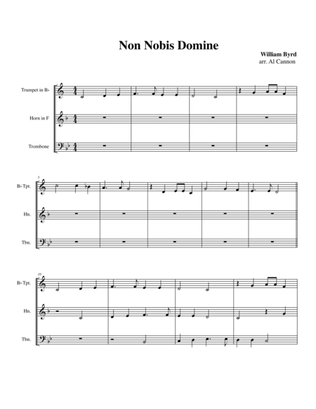 Non nobis domine (William Byrd) for Brass Trio