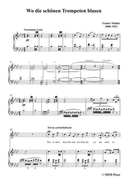 Mahler-Wo die schönen Trompeten blasen in f minor,for voice and piano image number null