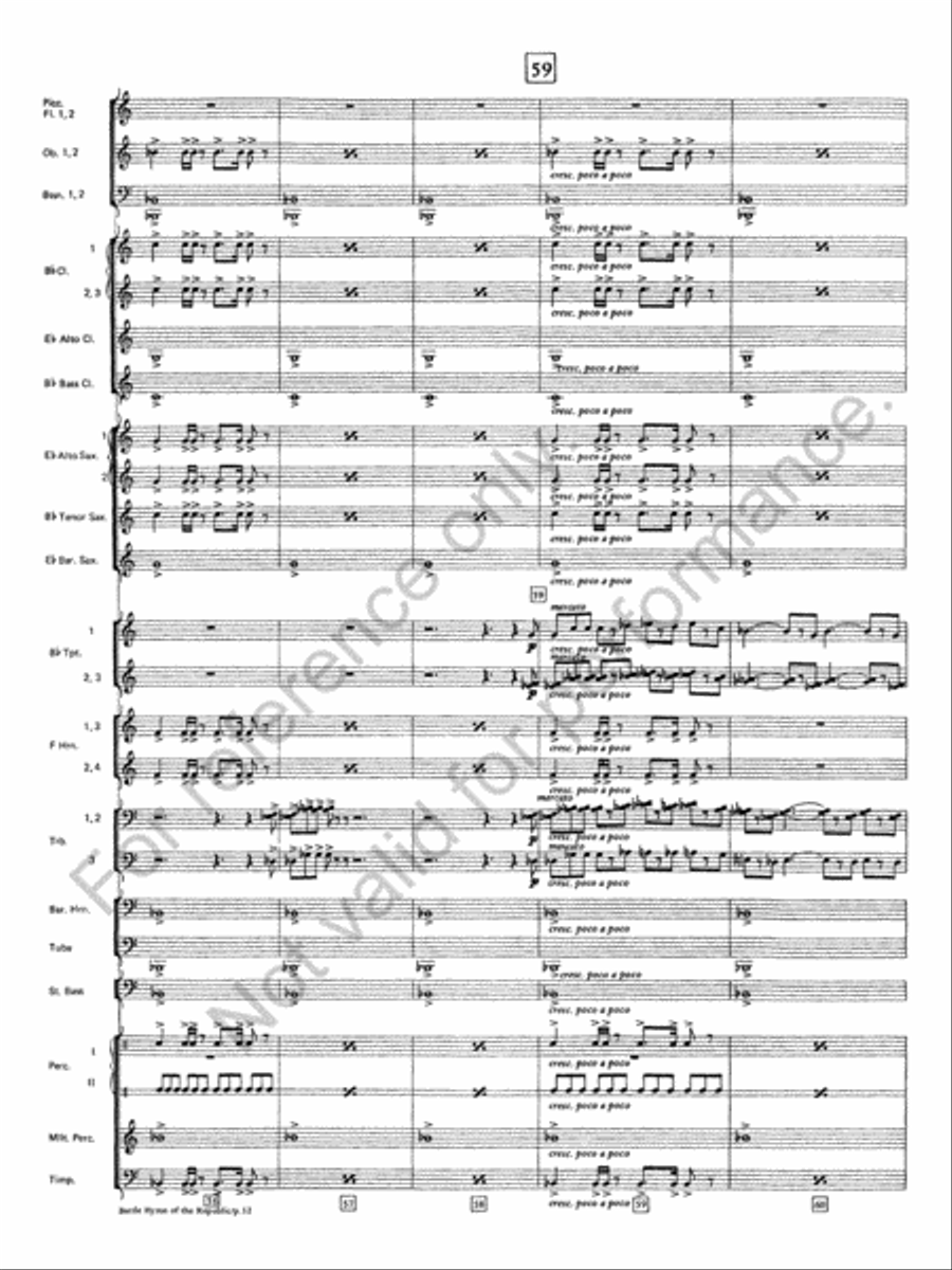 Battle Hymn Of The Republic Concert Band scores gallery preview page 13