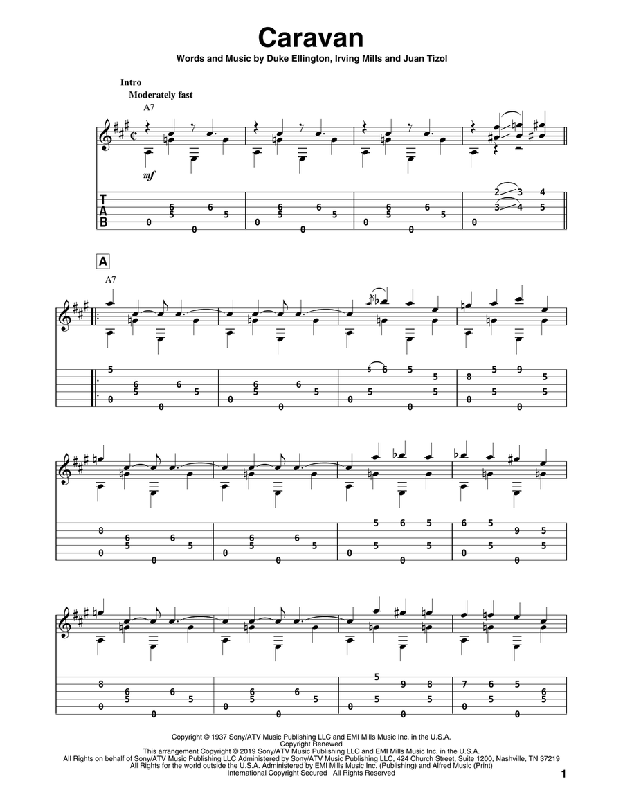 Caravan (arr. Bill LaFleur) Electric Guitar scores gallery preview page 1