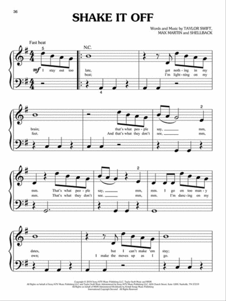 Taylor Swift – 1989 Taylor Swift – 1989 Easy Piano scores gallery preview page 4