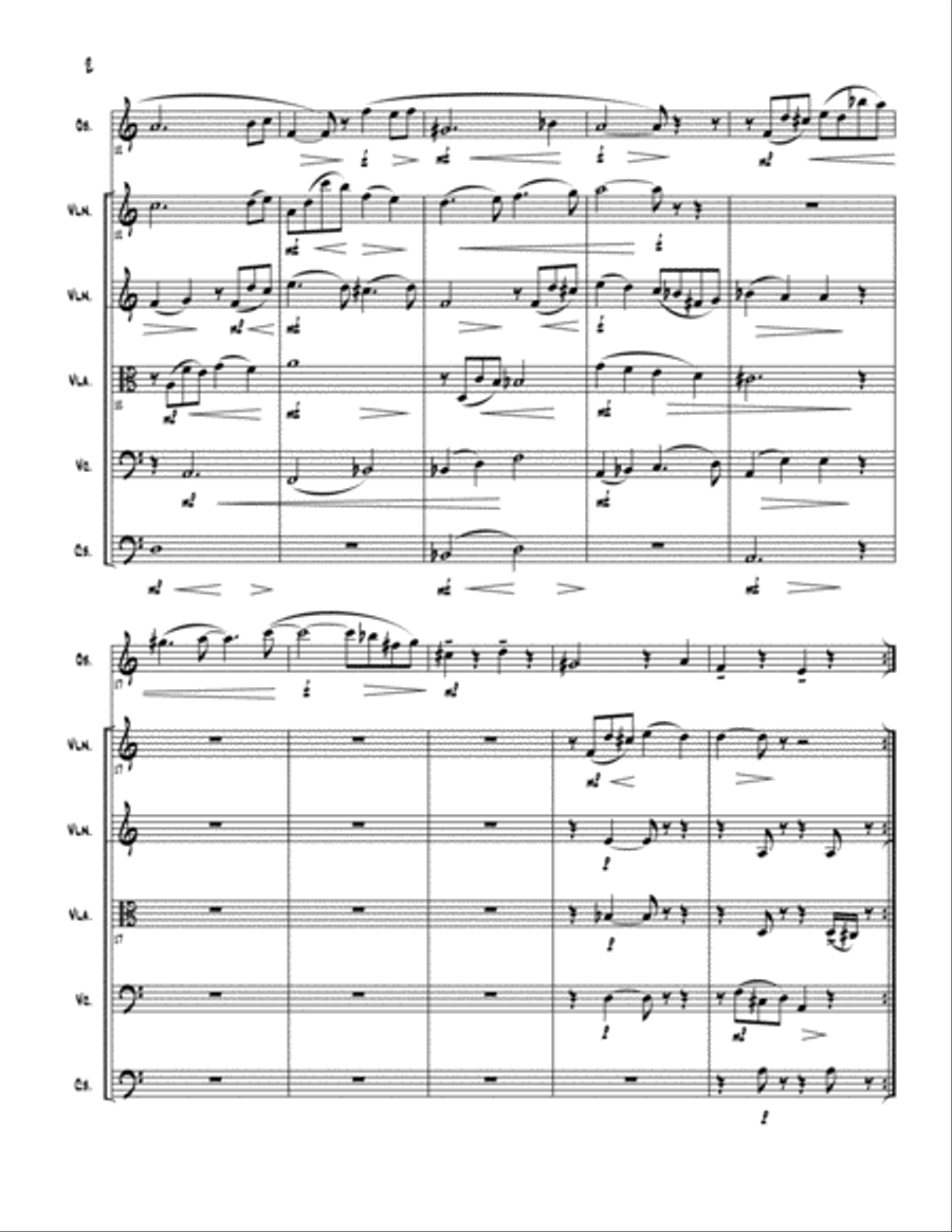 Romanza for oboe and strings String Orchestra scores gallery preview page 4
