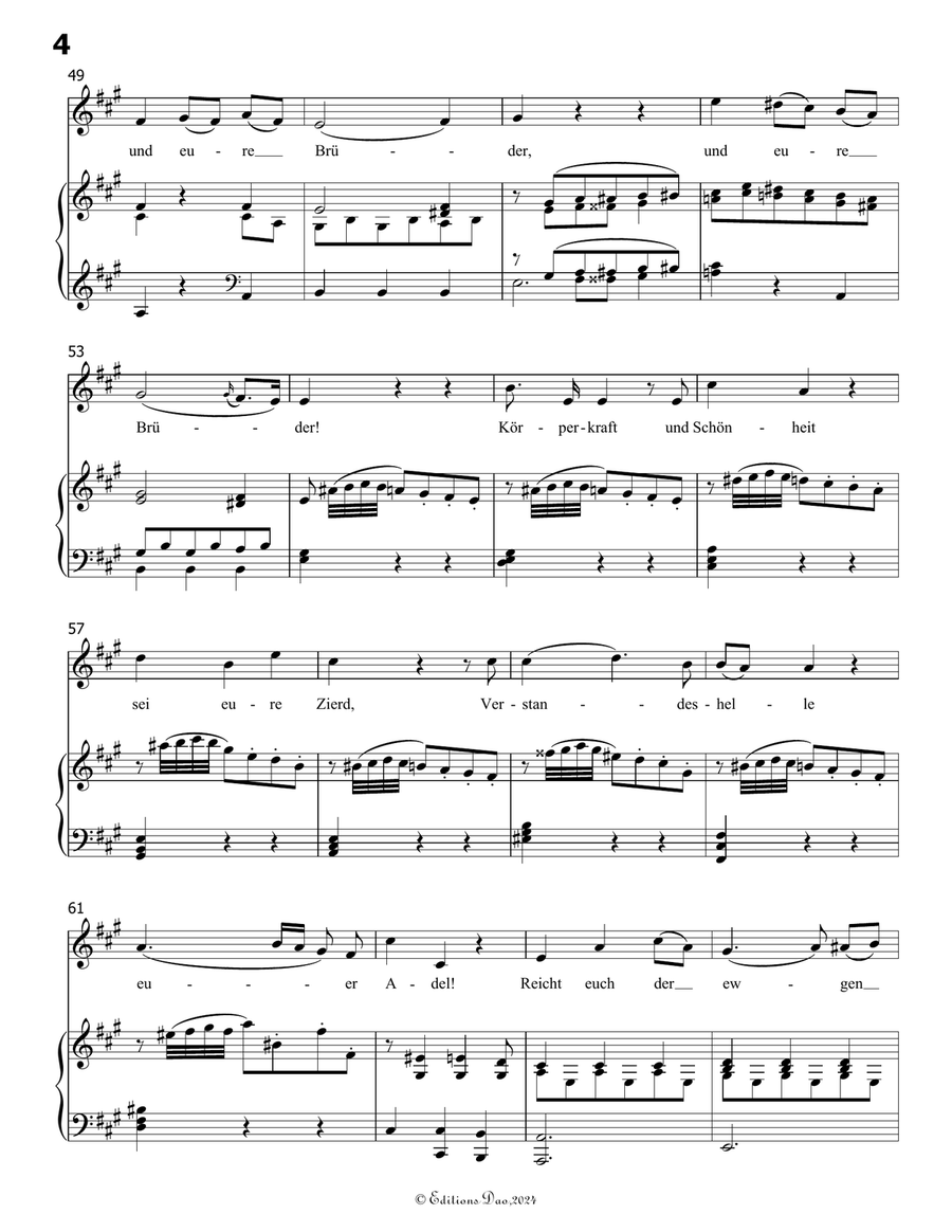 Die ihr des unermeβlichen weltalls, by Mozart, K.V.619, in A Major Piano, Vocal scores gallery preview page 6