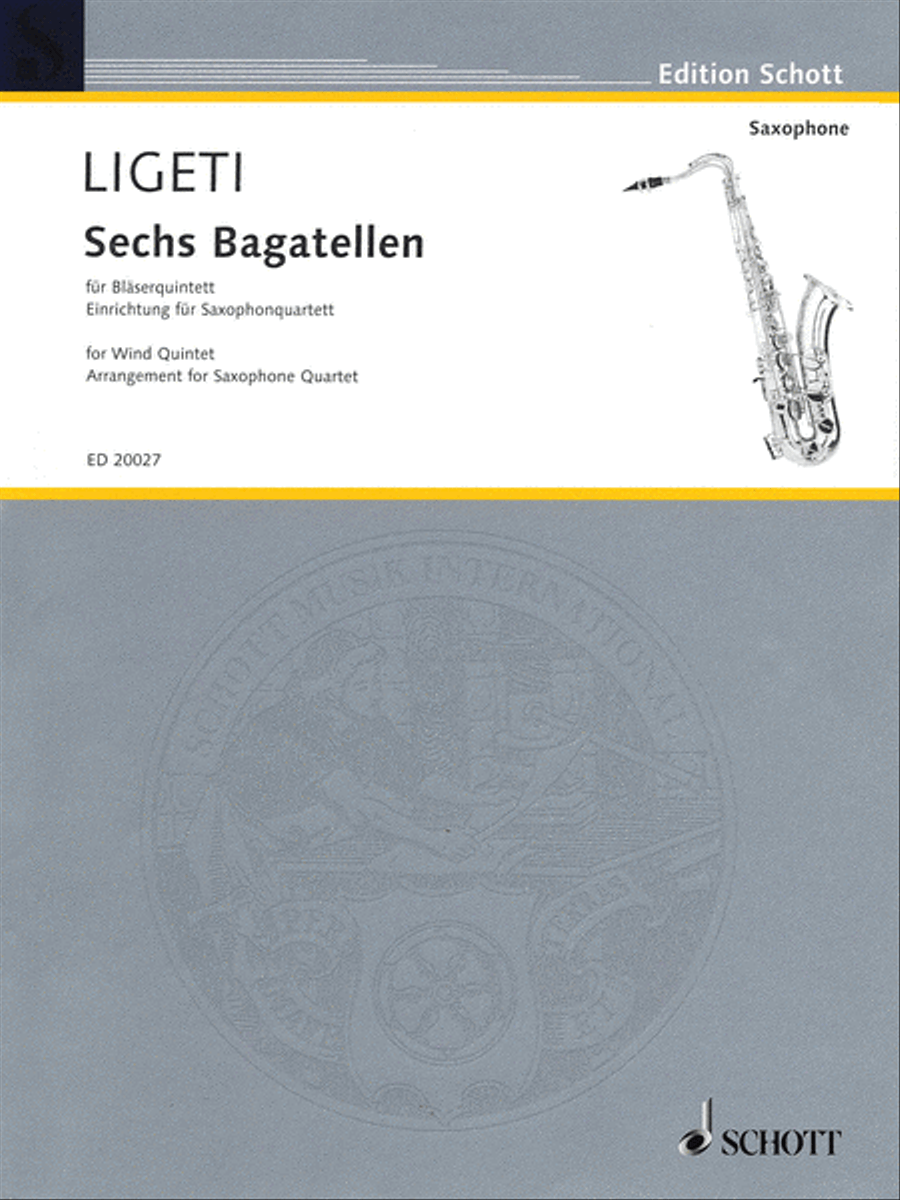 6 Bagatelles Saxophone Quartet scores gallery preview page 1