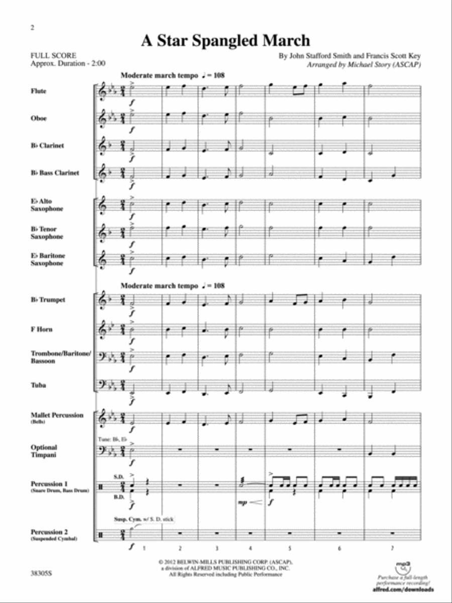 A Star Spangled March: Score Concert Band scores gallery preview page 2