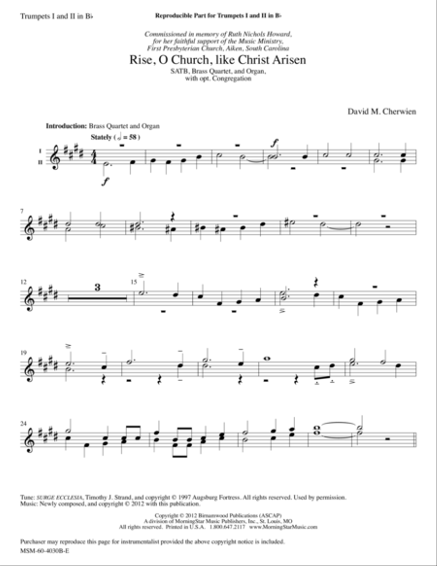 Rise, O Church, like Christ Arisen Choir scores gallery preview page 1