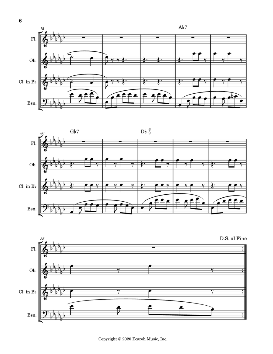 Senor Blues Woodwind Quartet scores gallery preview page 6