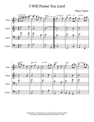 I Will Praise You Lord Flute Piano Guitar Arrangement