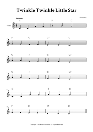 Book cover for Twinkle Twinkle Little Star - (C Major - with Chords)