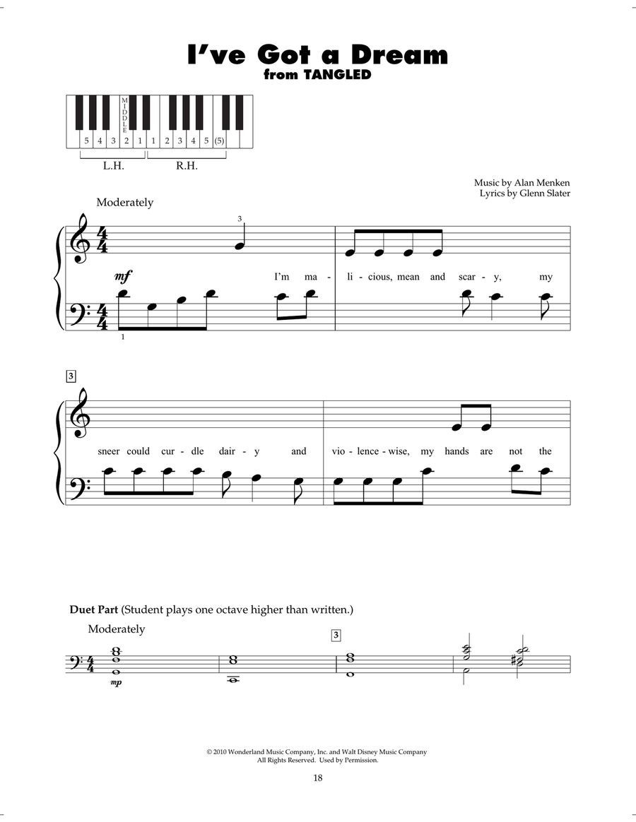 I've Got A Dream (from Tangled) by Mandy Moore Piano - Digital Sheet Music