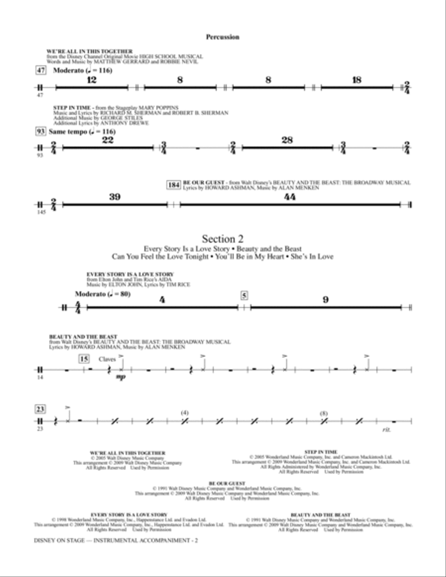 Disney On Stage (Medley) - Percussion Choir scores gallery preview page 2
