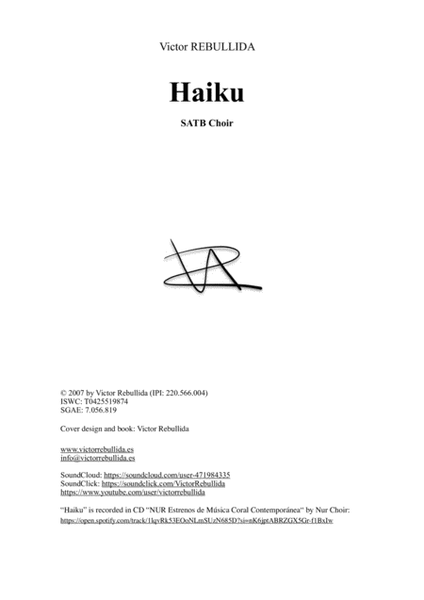 Haiku 4-Part - Digital Sheet Music